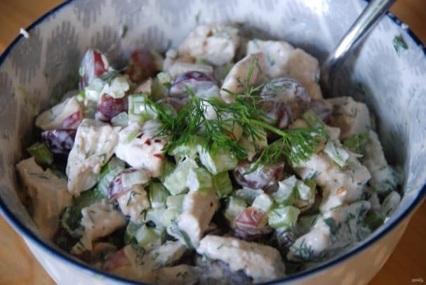 Chicken, celery, and apple salad
