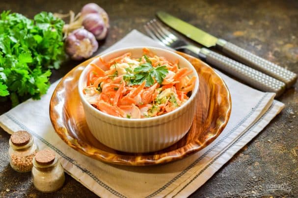 Салат из рыбы с морковью