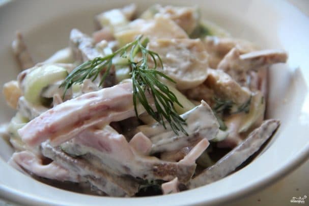Pork tongue salad