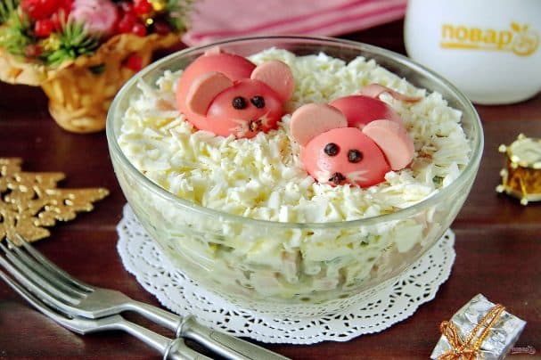 Салат на год Шчуроў з варанай кабысцю