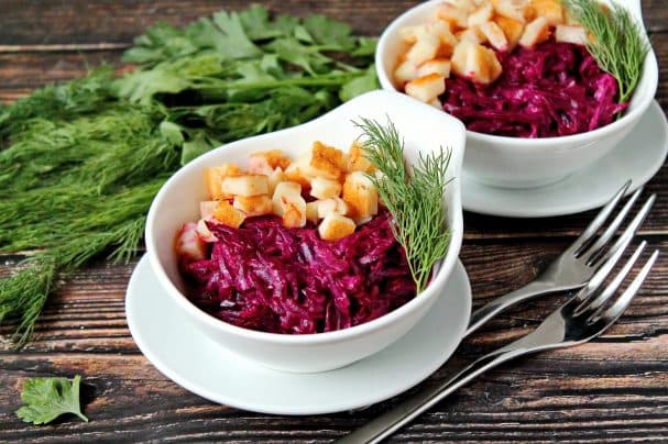 Beet and Fried Cheese Salad