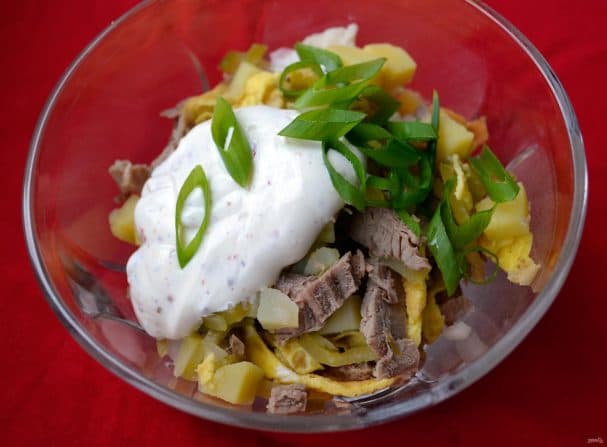 Салат с мясом говядины