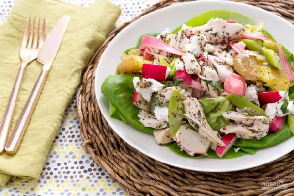 Салат з курыным мясам