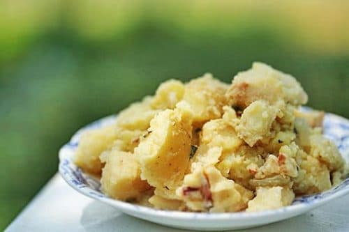 Salad with apples and potatoes