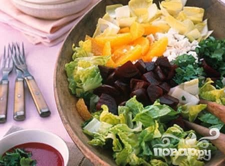 Салат со свеклой, апельсинами и эндивием
