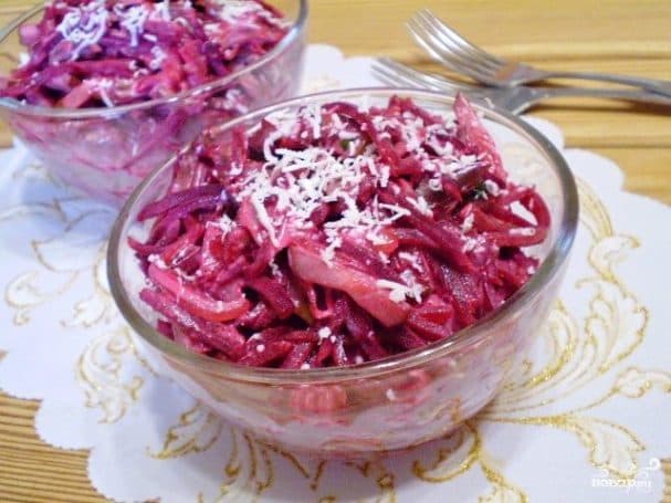 Салат свекольный с сердечками и желудками