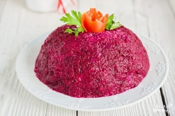 Селядка пад шубой без бульбі з яблыкам