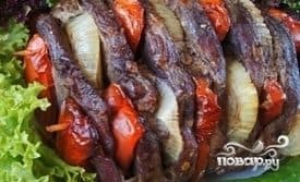 Beef shashlik in the oven