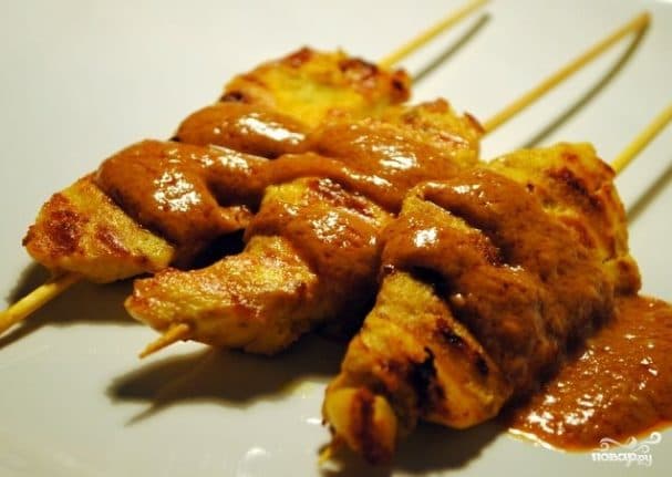 Chicken shashlik on skewers