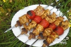 Шашлык из курицы в майонезе