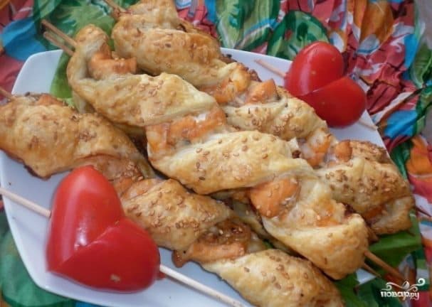 Шашлык из рыбы в духовке