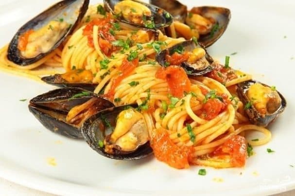 Spaghetti with mussels