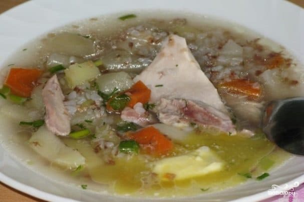 Грэчаны суп з курыцай