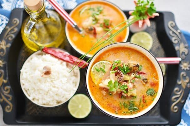 Seafood cocktail soup