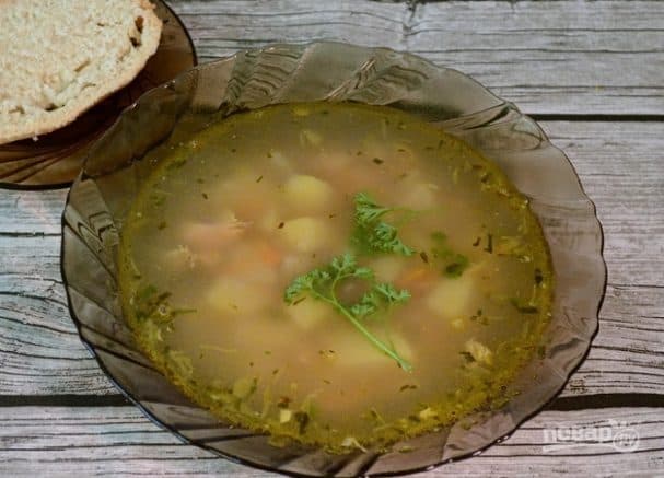Salmon canned fish soup (from pink salmon)