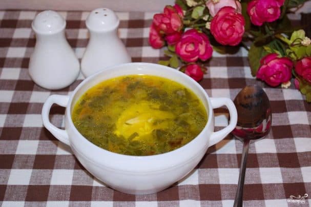 Шпінатны суп з яйком