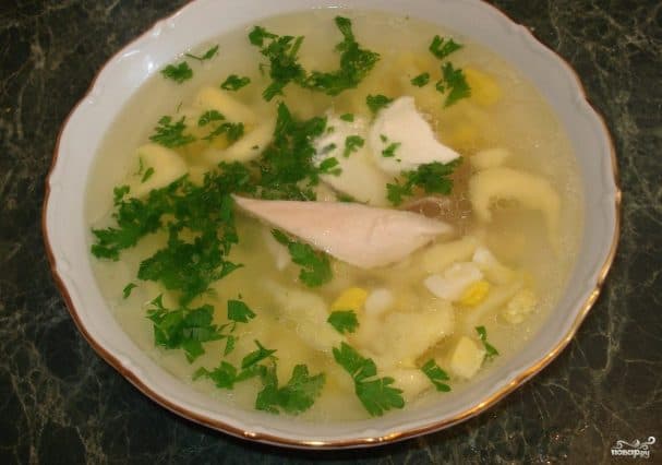Курыны суп з яйком