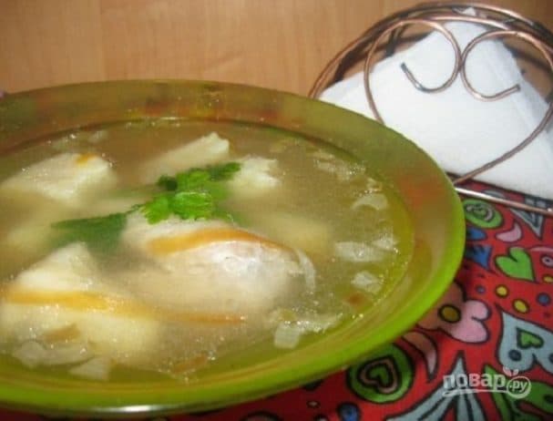 Soup with potato dumplings