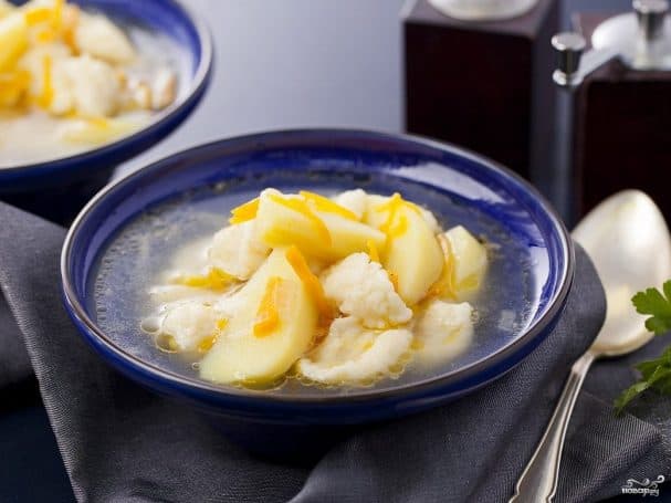 Soup with dumplings in a multicooker