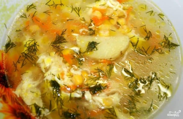 Corn soup with canned corn