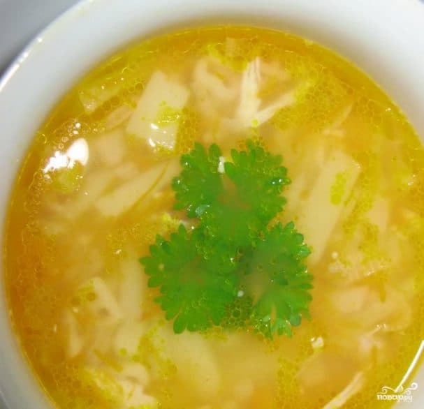 Soup with pasta and chicken