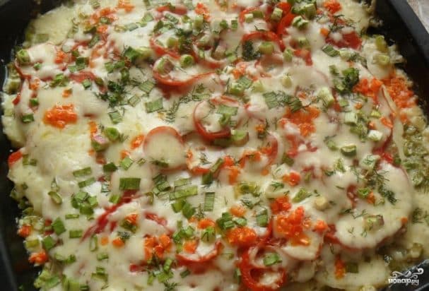 Pork French-style with tomatoes and potatoes