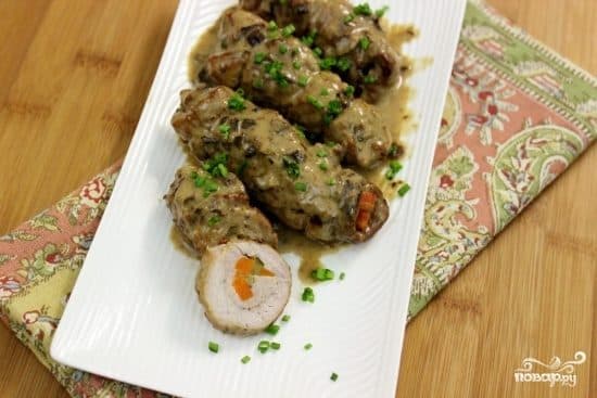 Pork rolls with filling
