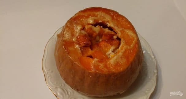 Тыква, запечаная з цынамонам і маскарпоне