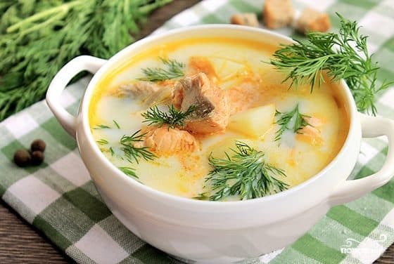 Уха з форелі по-фінськи з вершками