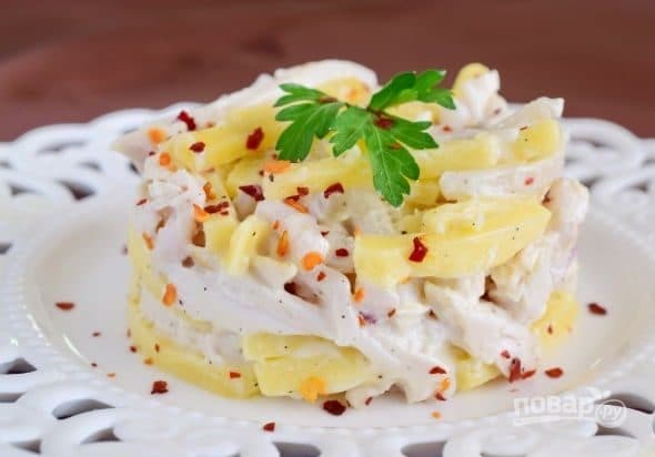 Смачны рэцэпт салату з кальмарамі