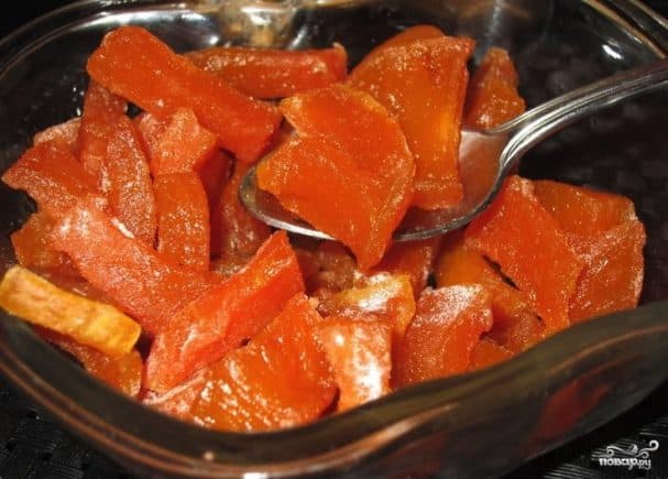 Dried pumpkin in the oven