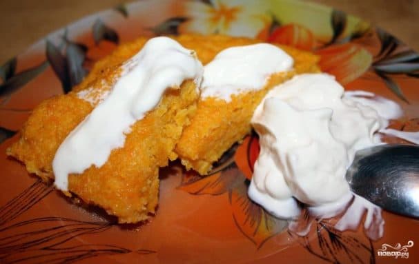 Carrot pudding with semolina