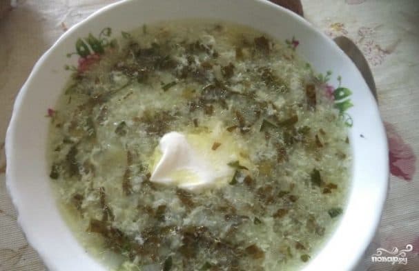 Green borscht without meat