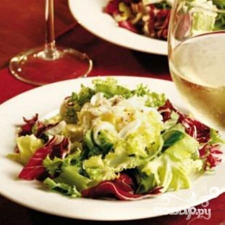Winter salad with fresh herbs