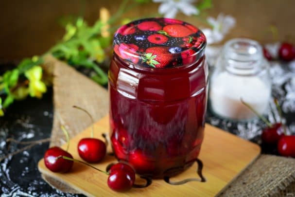 Cherry compote for winter with sterilization