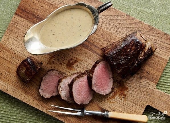 Сметанна-грыбны соус да мяса