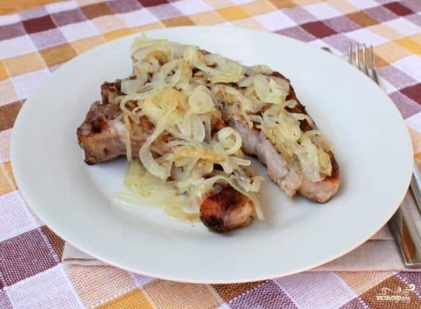 Pork ribeye roast in the oven