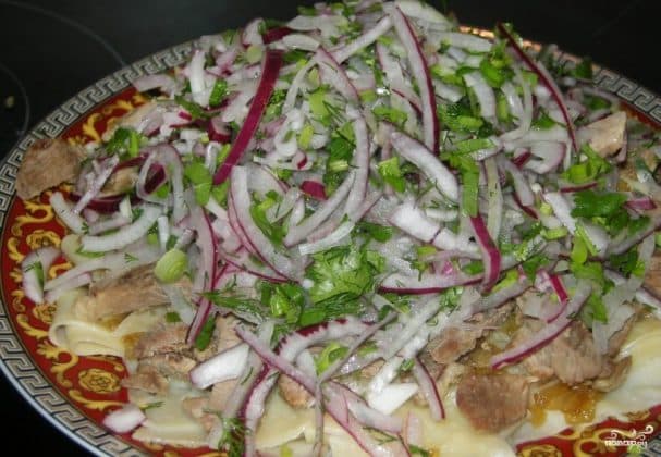 Vegetarian beshbarmak