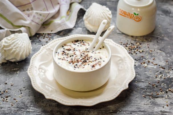 Десерт із зефіром із вершками