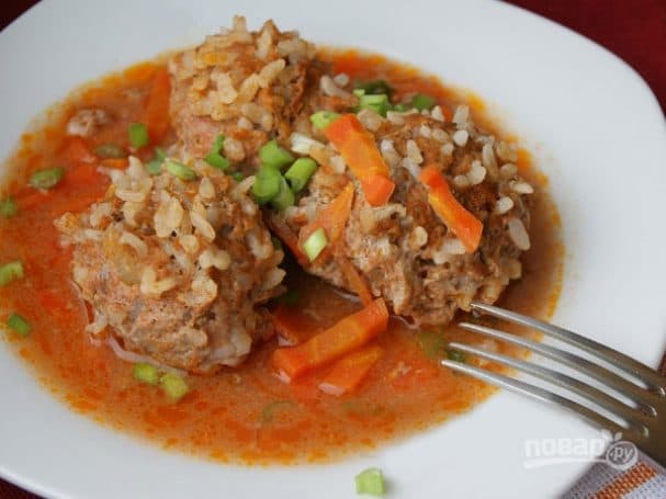 Meatballs with rice (simple recipe)