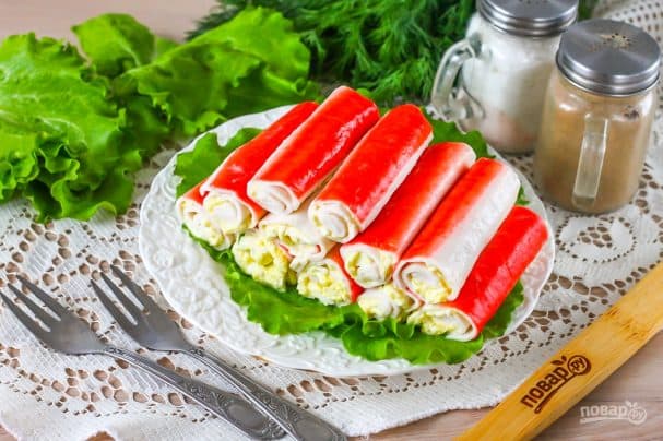 Фаршированные крабовые палочки