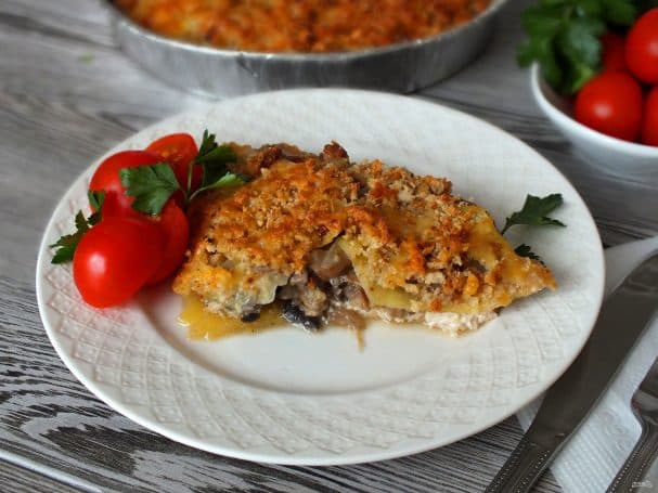 Chicken and mushroom gratin