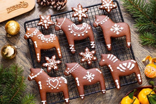 Имбирные пряники на Новый год Лошади