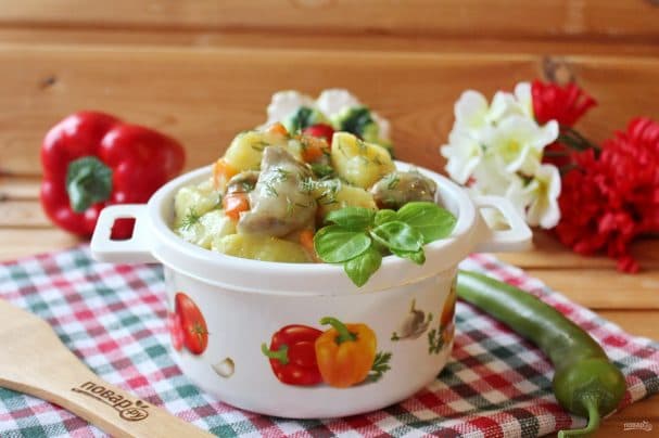 Желудки с картофелем в мультиварке