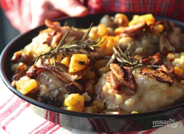 Куриное фрикасе с грибами по-женевски