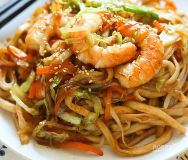 Лапша с морепродуктами