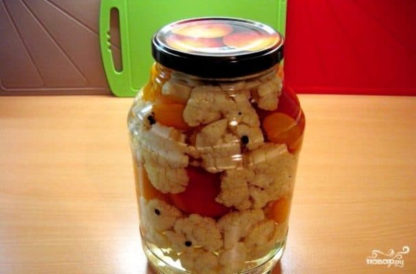 Маринованная цветная капуста на зиму в банках