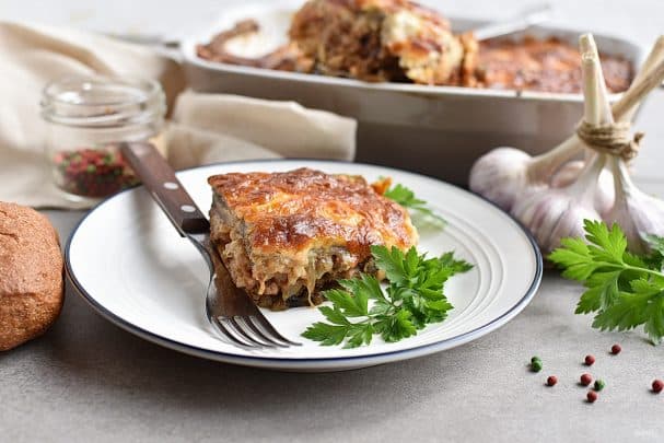 Мусака з баклажанами та рисом