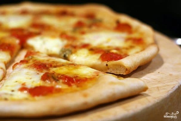 Pizza at home using ready-made dough