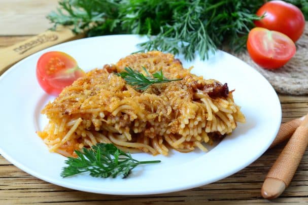 Пирог из спагетти